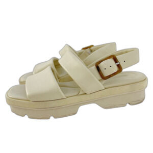 Vince Bowie Lug Sole Sandal in Moonlight White Leather Puffy Women's Size 9